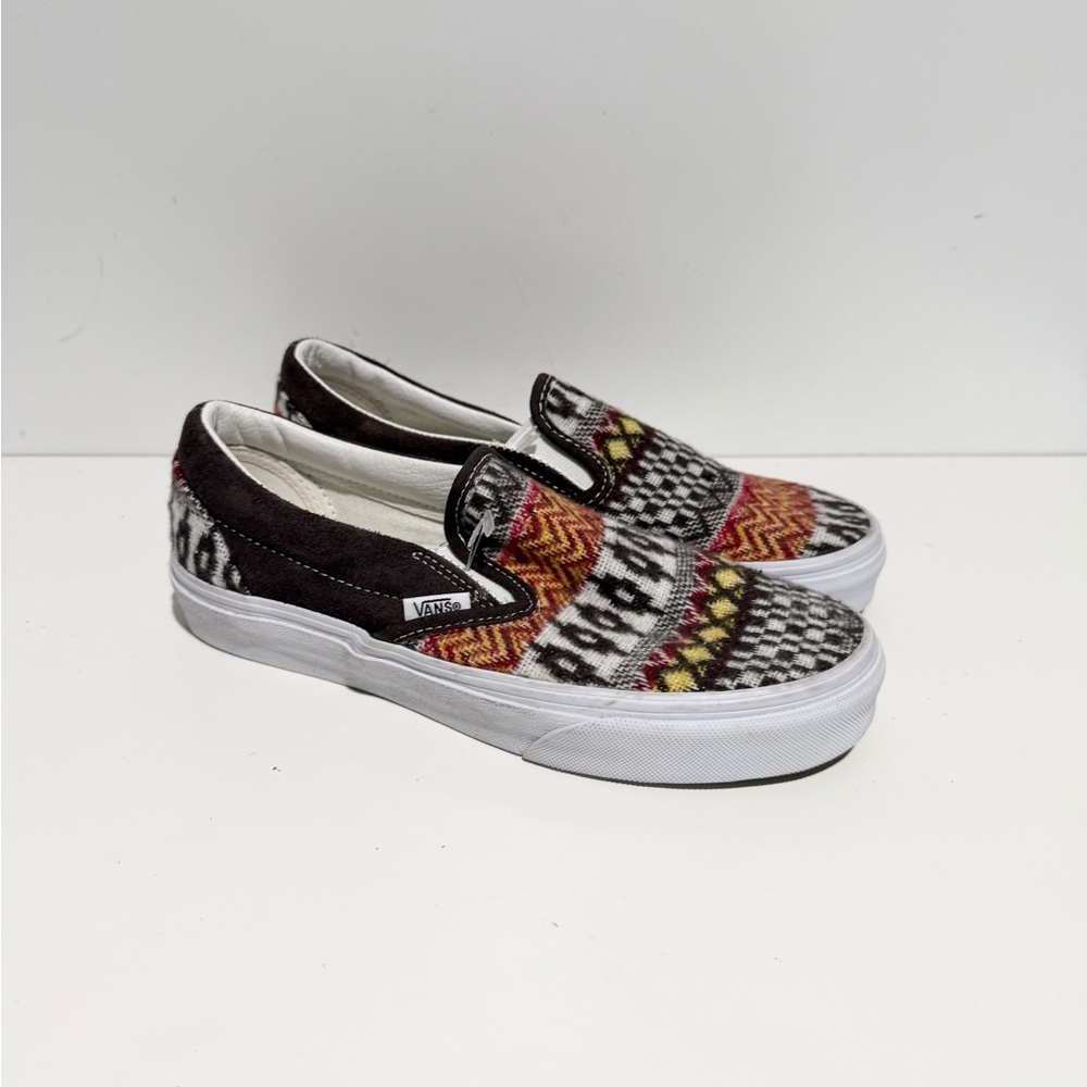 Vans Classic‎ Slip On Fair Isle Brown Multicolor Slip-On Sneakers - Picture 4 of 8